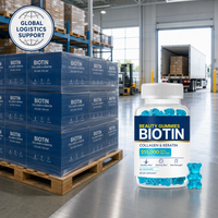 Gummies à la biotine 255 000 MCG haute puissance, complément pour la croissance des cheveux, collagène, kératine pour femmes adultes, éclaircissement de la peau, croissance des ongles