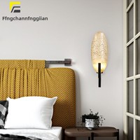 Lampe murale créative en fer de style postmoderne et luxueux avec abat-jour en cuivre LED pour salon, salle à manger, chambre à coucher, bureau