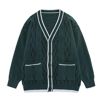 Übergroße neutrale Pullover-Strickjacke für Herren und Damen Einfaches Design Strickjacke im Campus-Stil Benutzer definiertes Logo
