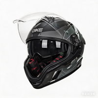 Casco de Motocicleta Integral Unisex con Doble Visera, Alerón Grande, Aprobado por DOT, Carcasa de ABS, Talla XL, para Todas las Estaciones, Estilo Moderno y Personalizado, Seguro