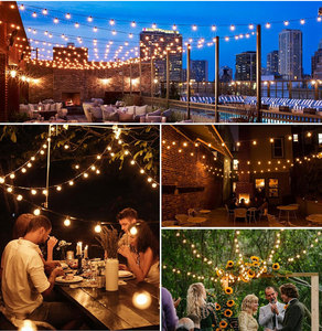 Trong Kho Thương Mại Cấp S14 1W E26 Rõ Ràng Glass LED Chuỗi Đèn Không Thấm Nước Ngoài Trời Festoon Cho Vườn Kỳ Nghỉ Đám Cưới - Product Image 3