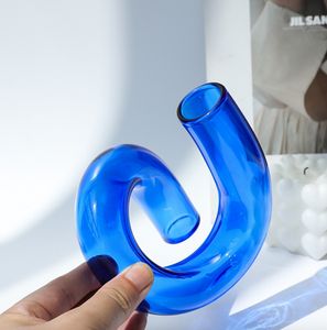 Jarrón de Vidrio Curvo de Forma Especial Creativo, Recipiente Hidropónico, Botella de Vidrio para Aromaterapia, Jarrón de Vidrio para Mesa de Salón - Product Image 5