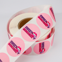 Rouleau d'Autocollants Personnalisés en Vinyle Adhésif Imperméable, Étiquette Ronde avec Logo d'Entreprise pour Scellement d'Emballages Cosmétiques et Alimentaires