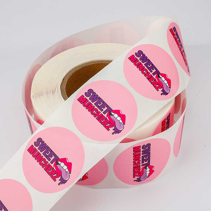 Custom Sticker Roll Waterproof Adhesive Vinyl Brand Logo Sealing Round ...