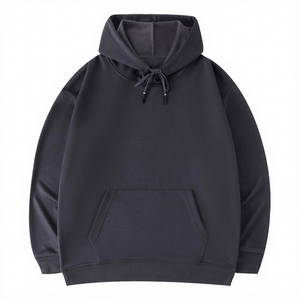 Sudadera con Capucha Roja para Hombre, Corte Holgado, Informal, Tejida, Color Sólido, con Bolsillo, Manga Larga, para Otoño 2027 - Product Image 2