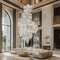 Lustre en verre à plusieurs cylindres, grand luminaire suspendu personnalisé pour villa, plafond haut, hall d'hôtel