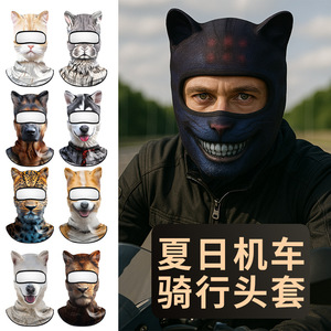 Couvre-tête en forme d'oreille d'animal, couverture complète, respirant, pour la conduite en moto, protection d'été unisexe pour adultes - Product Image 1