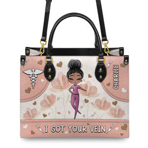 Chất Lượng Cao PU Vai Túi Phi Cô Gái Y Tá Làm Việc In Túi Xách Màu Đen Và Trắng Của Phụ Nữ Túi Xách Với Xử Lý - Product Image 5