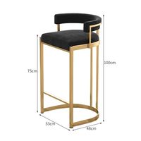 Meubles de café à domicile, design luxueux, prix abordable, tabouret de bar confortable, chaise haute en cuir moderne avec pieds dorés pour table de bar