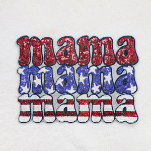 Independence Day 4Th Of July Mama Iron On Patch Usa Flag Rhinestones Wholesale Ribbon Glitter Sequin Patches For Clothing Custom - Product Image 1