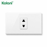 Plaque murale de sécurité intérieure IP20, prise universelle modulaire à 2 trous, 16A 250V, obturateur de sécurité, PC blanc brillant pour appartement