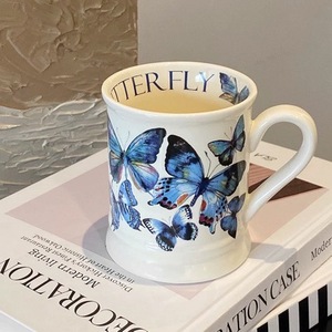 Mug en céramique résistant aux hautes températures, style européen classique, motif floral créatif, avec poignée, pour la maison et le bureau, design <span class=keywords><strong>papillon</strong></span> - Product Image 2