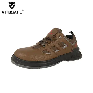 OEM Light Weight Cow Leather Steel Toe Men Sport Work Security Footwear Safety Shoes