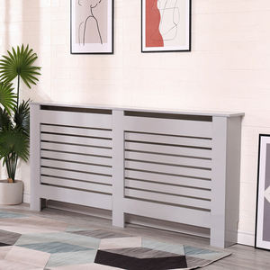 Couvercle <span class=keywords><strong>de</strong></span> <span class=keywords><strong>radiateur</strong></span> personnalisé Motif vertical Couvertures chauffantes en bois MDF à lattes Étagère supérieure en bois Armoire pour salon et chambre à coucher - Product Image 4
