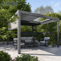 Pergola de jardin imperméable Jiake 3x4m avec toit à lames motorisées en aluminium pour cour arrière, patio, villa, CE SGS OEM Vente en gros