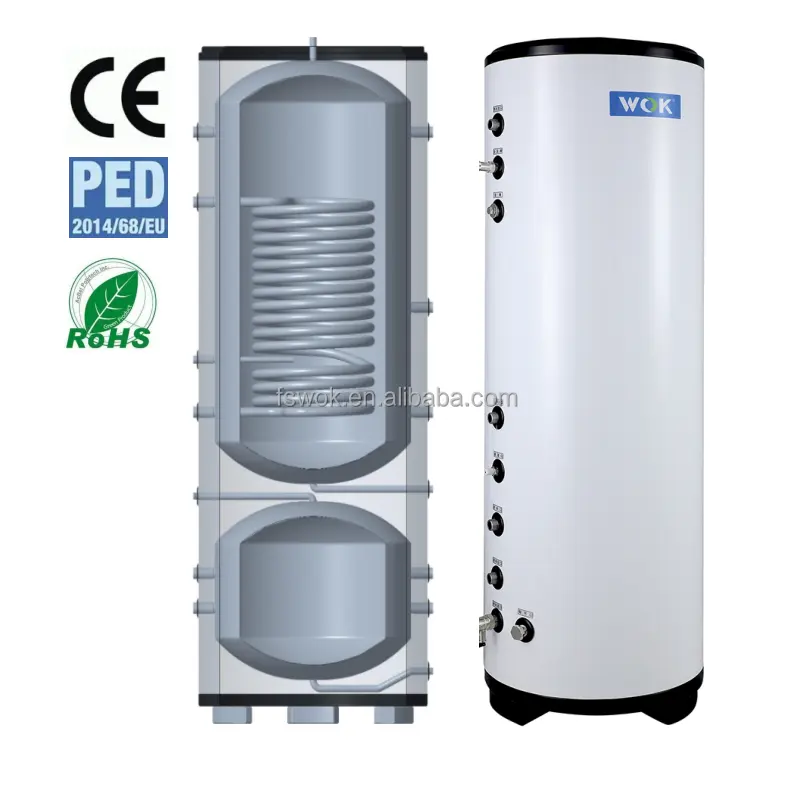 factory price solar Source Equipment Heating Home Hotel Heating Water Heater Two-In-One Buffer Tank 200L 300L 500L volume