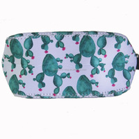 Trousse de maquillage de voyage en néoprène souple imperméable à l'eau Cactus polychrome Pochette de rangement à fermeture éclair