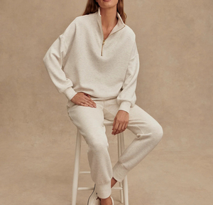 Custom <strong>Women</strong> Sports Set <strong>Half</strong> <strong>Zip</strong> <strong>Sweatshirt</strong> and Wide Leg Sweatpants Outfits Set 2 Pieces Tracksuits for <strong>Women</strong> Jogging Suits - Product Image 3