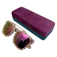 Mode personnalisé étuis à lunettes sacs pliant velours métal verre optique lunettes lunettes étui à lunettes avec Logo