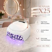 Pengering Kuku Profesional 80W Tanpa Kabel 48pcs Beads Dual Hands Lampu Kuku Uv Led