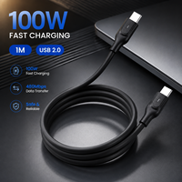 Câble USB-C vers USB-C 100W 1M, Câble de Charge PD 5A USB 2.0 Tressé, Vente en Gros Usine, Logo Personnalisé OEM ODM