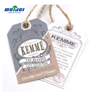 Etiquetas colgantes de ropa de lujo personalizadas, etiquetas colgantes de plástico con logotipo de nombre impreso, etiquetas colgantes de papel de cuerda para ropa, logotipo propio - Product Image 1
