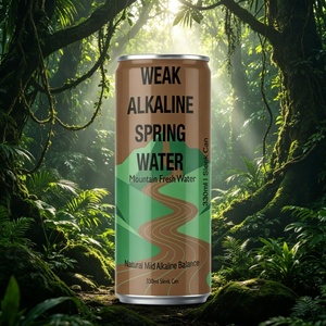 <span class=keywords><strong>Eau</strong></span> <span class=keywords><strong>de</strong></span> <span class=keywords><strong>source</strong></span> gazeuse naturelle faiblement <span class=keywords><strong>alcaline</strong></span> sans additifs en canette aluminium élégante <span class=keywords><strong>de</strong></span> 330 ml, certifiée ISO, pour l'hydratation quotidienne (vente en gros) - Product Image 1