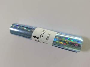Bonedry <b>Blue</b> Polka Dot Gold Holographic PET Foil <b>Roll</b> 8cm x 120m for Fishing Lure Brand Decoration - Product Image 4