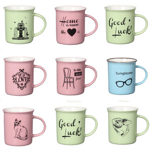 Juego de Tazas de Cerámica con Diseño de Bigote Rojo para Novios, Taza de Café para Pareja, Regalo de Boda, Patrón de Dibujos Animados Serigrafiados - Product Image 3