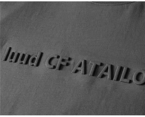 100% Cotton Người Đàn Ông Của T-Shirt Chất Lượng Cao OEM Tùy Chỉnh 3D Logo Dập Nổi Vòng Cổ Ngắn Tay Áo Thời Trang Quá Khổ Phù Hợp - Product Image 3