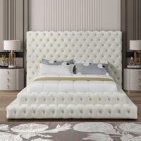Luxuriöse Schlafzimmermöbel: Designer Bett aus Samtstoff, King- & Queen-Size, Modern, für Jungen & Mädchen, aus Holz, Multifunktional, Hochwertig Gepolstert