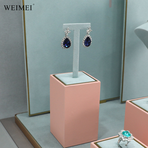 WEIMEI Mint Green Pink Luxury <b>Necklace</b> Bust <b>Ring</b> Stand Earring Holder Bracelet Pillow Retail Window Jewelry Showcase Display - Product Image 6