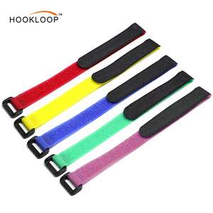 재사용 가능한 나일론 후크 및 루프 스트랩 가정용/사무실 용 네온 핑크 라임 그린 옐로우 레드와 자체 접착 케이블 연결 - Product Image 6