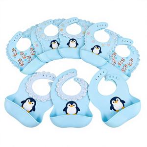 Bavoirs pour bébé en silicone de qualité alimentaire, sans BPA, non toxiques, avec logo personnalisé, ajustables, pour l'alimentation et l'apprentissage, imperméables et écologiques, vente en gros - Product Image 1