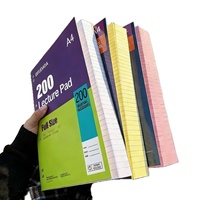 Carnet A4 personnalisable à lignes horizontales, fin et rigide, 200 pages, de grande valeur, pour étudiants et examens d'entrée post-universitaires, ultra-épais, pour le brouillon