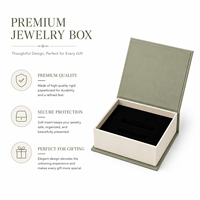 Boîte à bijoux en carton rigide avec impression florale de luxe, couleur vert sauge, forme de livre, fermeture magnétique, logo personnalisé