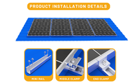 TRIPSOLAR 30cm Kit de fixation pour panneaux solaires sur rail anodisé, avec colliers de fixation intermédiaires et supports de montage pour toiture