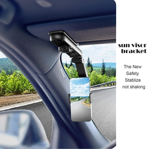 Support de téléphone de voiture rotatif et rétractable pour rétroviseur, support de téléphone de voiture pour pare-soleil, support de téléphone pliable rotatif à 360° - Product Image 3