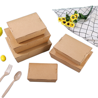 Boîtes d'emballage de déjeuner à emporter en papier kraft biodégradable, écologiques et personnalisées