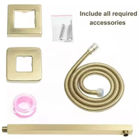 Robinet de douche thermostatique de luxe Homedec HD-SET036, finition or brossé, système de douche encastré, système de douche de pluie, poignée unique, laiton