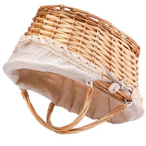 Panier de pique-nique en rotin grande taille isolé avec compartiments pour aliments en fibre de mer, poignée réfrigérante, pour l'exportation, paniers de luxe décoratifs - Product Image 3