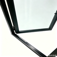 Fenêtre à battant en aluminium avec verre trempé transparent