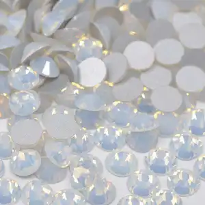 Ss6 8 10 12 16 20 30 cristais opal, correia de vidro quente pedras de strass aplique ferro nas transferências cristal para vestido de casamento