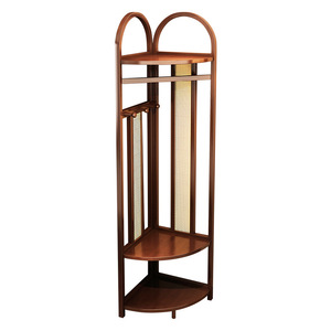 Wicker corner shelf for bedroom corner, right angle coat <b>rack</b>, multi-functional living room corner cabinet, <b>clothes</b> storage <b>rack</b> - Product Image 5