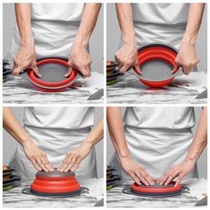 <span class=keywords><strong>Passoire</strong></span> pliable en <span class=keywords><strong>silicone</strong></span> de qualité alimentaire pour évier, idéale pour le camping, la cuisine et la préparation des aliments - Product Image 4
