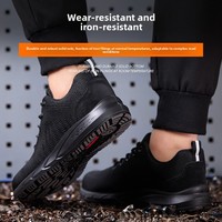 Zapatos de Seguridad para Hombre, Ligeros y Transpirables, Antiolor, Botas de Trabajo de Verano con Puntera de Acero para Protección, Antideslizantes