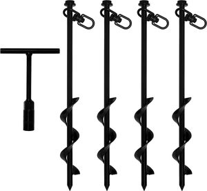 Accessoires de tente de camping en plein air, <span class=keywords><strong>piquet</strong></span> de fixation au sol en acier, vis de fixation avec haute résistance pour auvent, abri, parasol, chapiteau - Product Image 1