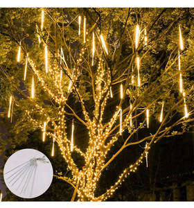 Guirnalda de Luces LED de Lluvia de Meteoros Navideñas <span class=keywords><strong>CX</strong></span>, para Exteriores, Bodas, Fiestas, IP65 Impermeable, Funciona con Pilas, Luces de Estrellas Fugaces, para Festivales - Product Image 1