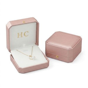 Boîte à bijoux pour collectionneur, personnalisée, en cuir PU à charnière, avec insert en daim, logo personnalisé, pour marques de bijoux Shopify, vente en gros - Product Image 5