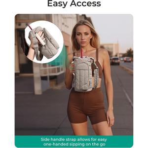 Customizable Recyclable Polyester 40oz Insulated Water <b>Bottle</b> Carrier Sleeve Solid Color Cross-body Cup Holder - Product Image 5